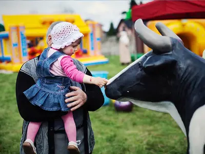Konkurs dojenia sztucznej krowy - Park Atrakcji Arabski - Dmuchańce Wynajem