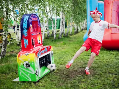 Siłomierz kopacz - Park Atrakcji Mega Piłkarski - Dmuchańce Wynajem